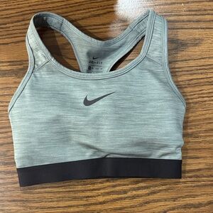 Nike Women's Dri-FIT Sports Bra - Light Gray and Black